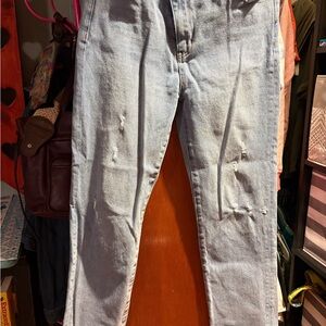 Altar'd State Light Blue Distressed Mom Jeans